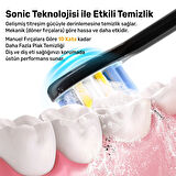 NPO Nicefeel X610-Z Dakikada 40000 Titreşim, Şarjlı Sonic Profesyonel Diş Fırçası-Siyah