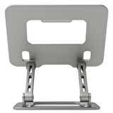 NPO NVR-5035 Açı Ayarlı Ergonomik Macbook Özel 17" Masaüstü Notebook Stand Gümüş Gri