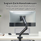 NPO STD46012B Airgrip 17"-32" Ergonomik 360° Amortisörlü VESA Tek Kol Monitör Tutucu