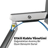 NPO STD54012HLW Elysium 27"-45" Profesyonel Gaming RGB Amortisörlü VESA Tek Kol Monitör Tutucu