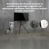 NPO STD1246F 45"-65" VESA Uyumlu Ahşap Ayaklı 360° Dönebilen Dekoratif Taşınabilir TV Standı
