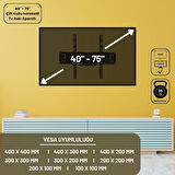 Bestoclass Grundig 43 VLX 7810 BP Çift kollu Hareketli Tv askı aparatı - Pratik ve Dayanıklı TV Montajı için İdeal Çözüm