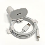 Apple Uyumlu 20W Şarj Adaptorü Type-C Başlık + Type C to Lightning Kablo- Yüksek Kalite - 20W Power Adapter