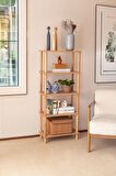 Ahşap Raf Kitaplık 4 Katlı  Nature Kitaplık