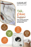 Yıkanabilir Puf Tabure Kılıfı Tak-Çıkar-Değiştir-Yenile Orta Sehpa Kılıfı 59x37x17 Mila Ekru