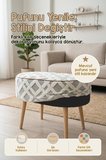Yıkanabilir Puf Tabure Kılıfı Tak-Çıkar-Değiştir-Yenile Orta Sehpa Kılıfı 59x37x17 Mila Gri