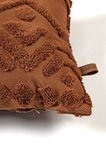 Bohem Özel Tasarım Punch Panç Desen Kare Dekoratif Kırlent Kılıfı 50x50 cm Letta Taba