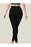 ALYA UNDERWEAR Toparlayıcı Yüksek Bel Kadın Günlük Spor Parlak Tayt ( Siyah, 2xl )