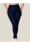 ALYA UNDERWEAR Toparlayıcı Yüksek Bel Kadın Günlük Spor Parlak Tayt ( Lacivert, 2xl )