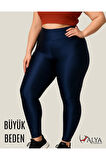 ALYA UNDERWEAR Büyük Beden Tayt Dalgıç Kumaş Yüksek Bel ( Lacivert, 2xl)