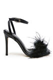 Diva Tüylü Stiletto Siyah