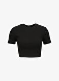 Fabrika Bisiklet Yaka Fitilli Siyah Kadın T-Shirt F4SL-TST0337