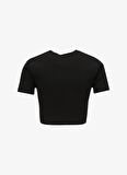 Fabrika Bisiklet Yaka Fitilli Siyah Kadın T-Shirt F4SL-TST0337