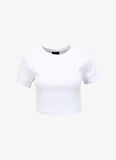 Fabrika Bisiklet Yaka Fitilli Beyaz Kadın T-Shirt F4SL-TST0337
