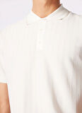Kırık Beyaz Erkek Polo Yaka Basic Rayon Karışımlı Kazak F4SM-KZK 0713