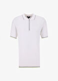 Polo Yaka Regular Fit Jakarlı Kırık Beyaz Erkek Rayon Karışımlı Kazak FC4SM-KZK 0781