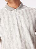 Çizgili Gri Erkek Polo T-Shirt FC4SM-TST 0785