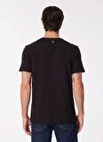 Fabrika Siyah Erkek Bisiklet Yaka Basic Baskılı T-Shirt F4SM-TST 0427
