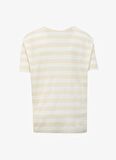 Fabrika Bisiklet Yaka Çizgili Bej Erkek T-Shirt F4SM-TST 0245