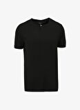 Fabrika Bisiklet Yaka Düz Siyah Erkek T-Shirt F4SM-TST 0717