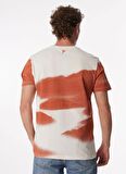 Fabrika Kırık Beyaz Erkek Bisiklet Yaka Relaxed Batik T-Shirt F4SM-TST 0206