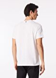 Fabrika Bisiklet Yaka Baskılı Beyaz Erkek T-Shirt F4SM-TST 0941