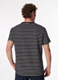 Fabrika Bisiklet Yaka Çizgili Lacivert Erkek T-Shirt F4SM-TST 0259