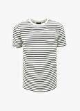 Fabrika Bisiklet Yaka Çizgili Beyaz Erkek T-Shirt F4SM-TST 0259