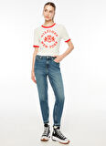Tommy Hilfiger Yüksek Bel Skinny Paça Normal İndigo Kadın Denim Pantolon WW0WW396041A4