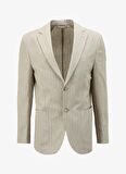Fabrika Slim Fit Bej Erkek Çizgili Ceket F4SM-CKT 0729