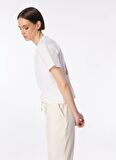 Fabrika Beyaz Kadın Bisiklet Yaka Basic T-Shirt F4SL-TST0358