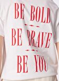 Fabrika Beyaz Kadın Bisiklet Yaka Basic T-Shirt F4SL-TST0358