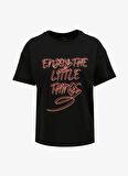 Fabrika Bisiklet Yaka Baskılı Siyah Kadın T-Shirt F4SL-TST0360
