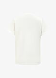 Fabrika Bisiklet Yaka Baskılı Kırık Beyaz Kadın T-Shirt F4SL-TST0634