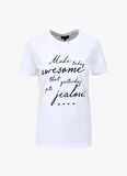 Fabrika Beyaz Kadın Bisiklet Yaka Basic T-Shirt F4SL-TST0912