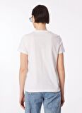 Fabrika Beyaz Kadın Bisiklet Yaka Basic T-Shirt F4SL-TST0749