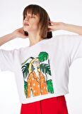 Fabrika Kırık Beyaz Kadın Bisiklet Yaka T-Shirt F4SL-TST0109