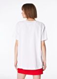 Fabrika Kırık Beyaz Kadın Bisiklet Yaka T-Shirt F4SL-TST0109