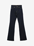 Fabrika Normal Bel Geniş Paça Flare Koyu İndigo Kadın Denim Pantolon F4SL-PNT0094