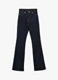 Fabrika Normal Bel Geniş Paça Flare Koyu İndigo Kadın Denim Pantolon F4SL-PNT0094