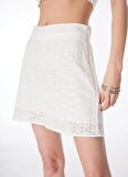 Fabrika Yüksek Bel Basic Beyaz Kadın Şort F4SL-SHT0821