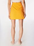 Fabrika Normal Bel Turuncu Kadın Düz Mini Etek F4SL-ETK0805