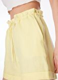 Fabrika Lastikli Bel Basic Sarı Kadın Şort F4SL-SHT0844