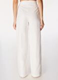 Yüksek Bel Bol Kesim Kırık Beyaz Kadın Pantolon FC4SL-PNT0079
