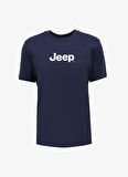 Jeep Bisiklet Yaka Baskılı Lacivert Erkek T-Shirt J4SM-TST7246