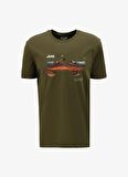 Jeep Bisiklet Yaka Baskılı Haki Erkek T-Shirt J4SM-TST7255