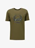 Jeep Haki Erkek Bisiklet Yaka Relaxed Baskılı T-Shirt J4SM-TST7258