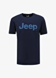 Jeep Lacivert Erkek Bisiklet Yaka Relaxed Baskılı T-Shirt J4SM-TST7256