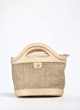 Fabrika Bej Kadın 30x19x12 cm Çapraz Çanta STRAW-GRIM