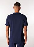Lacivert Erkek Bisiklet Yaka Relaxed Baskılı T-Shirt D4SM-TST3274